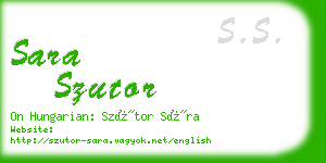 sara szutor business card